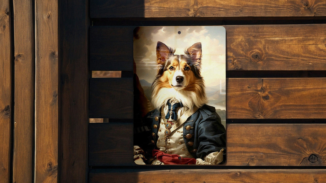 Victorian Shetland Sheepdog Metal Sign - Regal Herder, Noble Companion, Aristocratic Collie, Period Elegance, Classic Sheepdog Decor