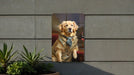 Victorian Golden Retriever Painting Metal Sign - Noble Companion, Regal Retriever, Aristocratic Friend, Period Elegance, Classic Dog Art