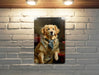 Victorian Golden Retriever Painting Metal Sign - Noble Companion, Regal Retriever, Aristocratic Friend, Period Elegance, Classic Dog Art