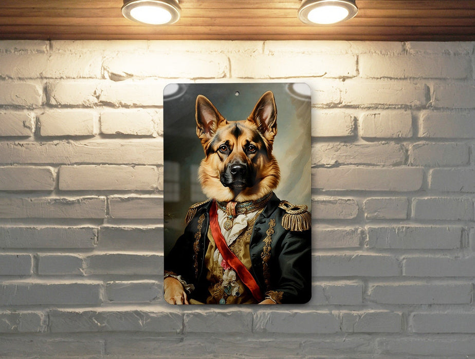 Victorian Warrior German Shepherd Metal Sign - Noble Guardian, Regal Protector, Heroic Shepherd, Period Warrior, German Shepherd Ar