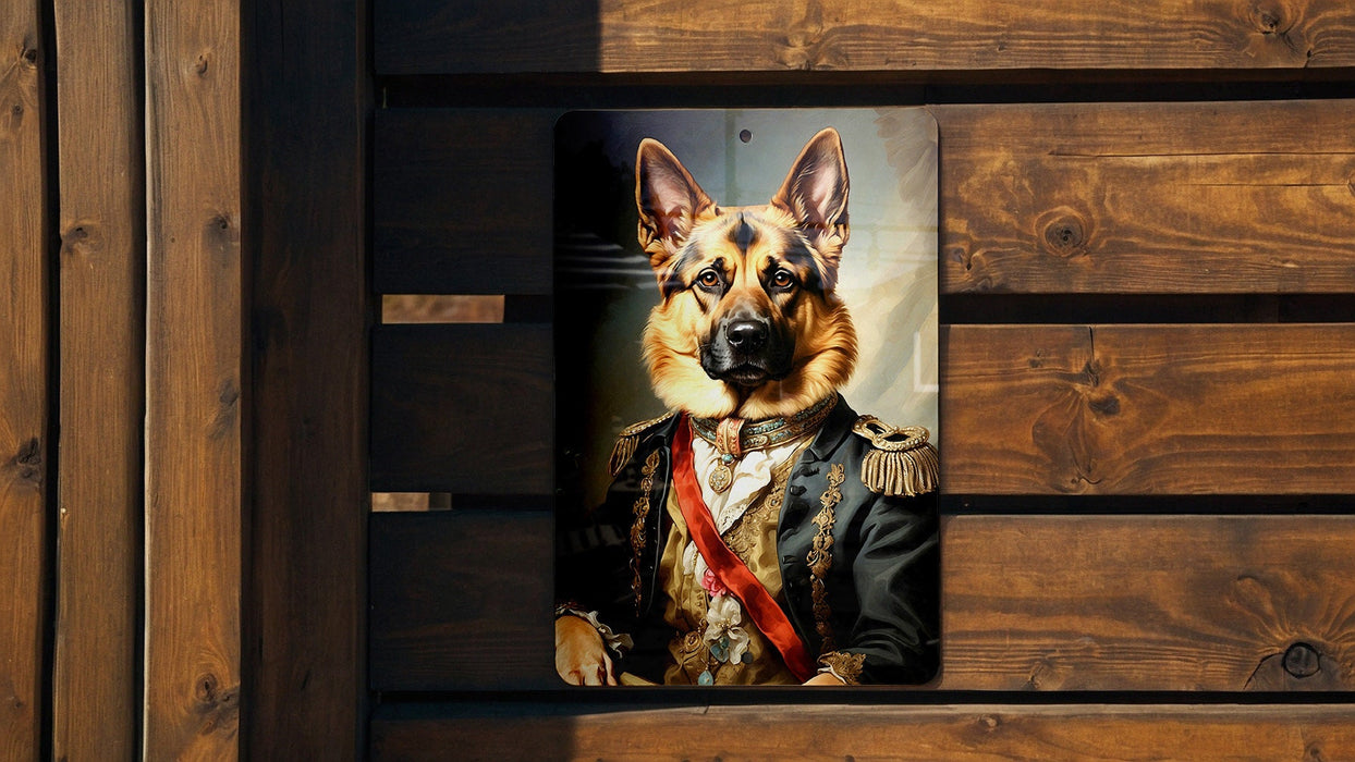 Victorian Warrior German Shepherd Metal Sign - Noble Guardian, Regal Protector, Heroic Shepherd, Period Warrior, German Shepherd Ar