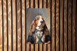 Victorian Warrior Basset Hound Metal Sign - Regal Hound, Noble Sentry, Period Guard, Aristocratic Basset, Historical Dog Decor