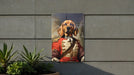 Warrior Bloodhound Victorian Painting Metal Sign - Noble Tracker, Regal Bloodhound, Period Warrior, Historical Hunt, Bloodhound Art