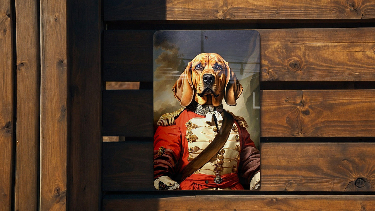 Warrior Bloodhound Victorian Painting Metal Sign - Noble Tracker, Regal Bloodhound, Period Warrior, Historical Hunt, Bloodhound Art