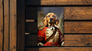 Warrior Bloodhound Victorian Painting Metal Sign - Noble Tracker, Regal Bloodhound, Period Warrior, Historical Hunt, Bloodhound Art