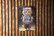 Adorable Cat Bedroom Sign - Metal Poster for Pet Lovers, Customizable Kids Room Wall Art