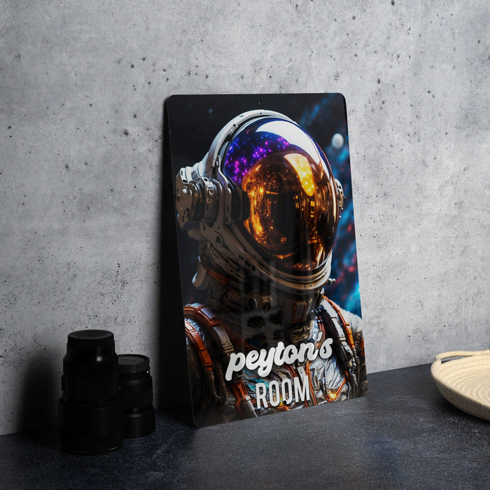 Astronaut Boys Room Sign - Metal Poster, Space Decor, Kids Wall Art, Personalized Room, Outer Space Theme