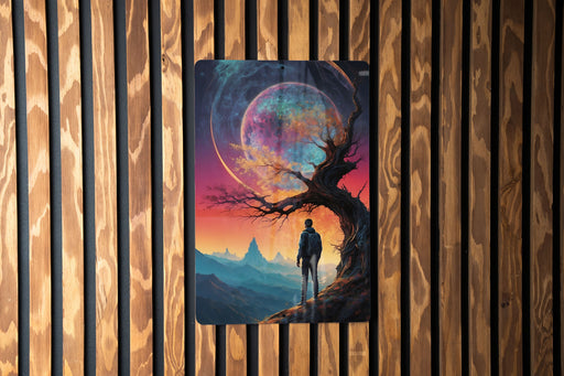 Sci-Fi Alien Themed Wall Art Metal Sign - Extraterrestrial Encounter, Space Beings, Cosmic Mystery, Alien Landscape, Future World