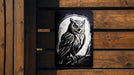 Simplistic Owl Wall Art Metal Sign - Minimalist Bird, Nature’s Wisdom, Elegant Feather, Serene Avian, Modern Decor