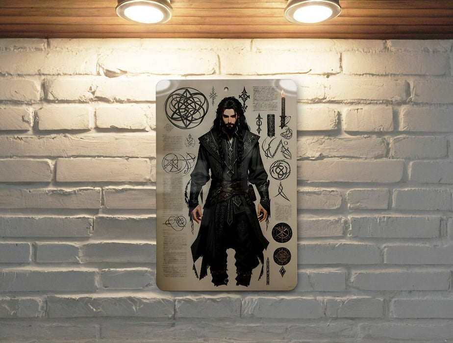DnD Inspired Ninja Sketch Wall Art Metal Sign - Fantasy Stealth, RPG Warrior, Dungeon Explorer, Adventure Art, Role Play Decor