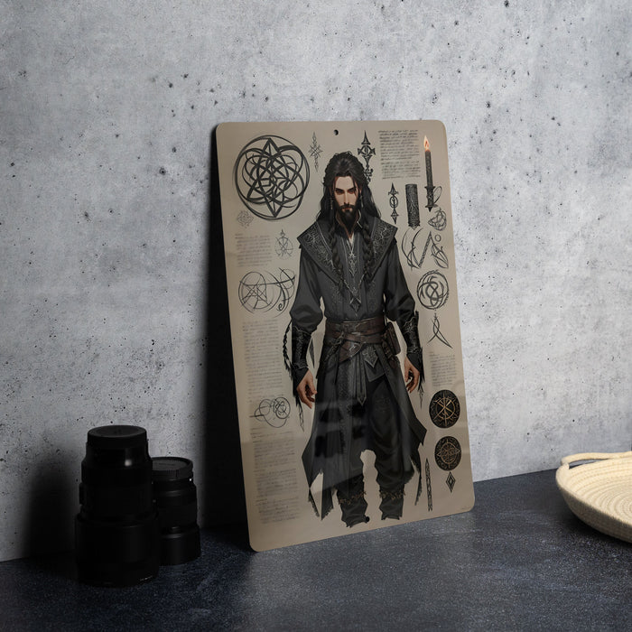 DnD Inspired Ninja Sketch Wall Art Metal Sign - Fantasy Stealth, RPG Warrior, Dungeon Explorer, Adventure Art, Role Play Decor