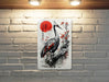 Vintage Japanese Swan Art Metal Sign - Elegant Bird, Oriental Decor, Serene Pond, Traditional Style, Peaceful Nature