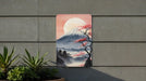 Vintage Japanese Volcano Painting Metal Sign - Majestic Mount, Oriental Landscape, Traditional Art, Beauty, Nature's Power