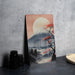 Vintage Japanese Volcano Painting Metal Sign - Majestic Mount, Oriental Landscape, Traditional Art, Beauty, Nature's Power