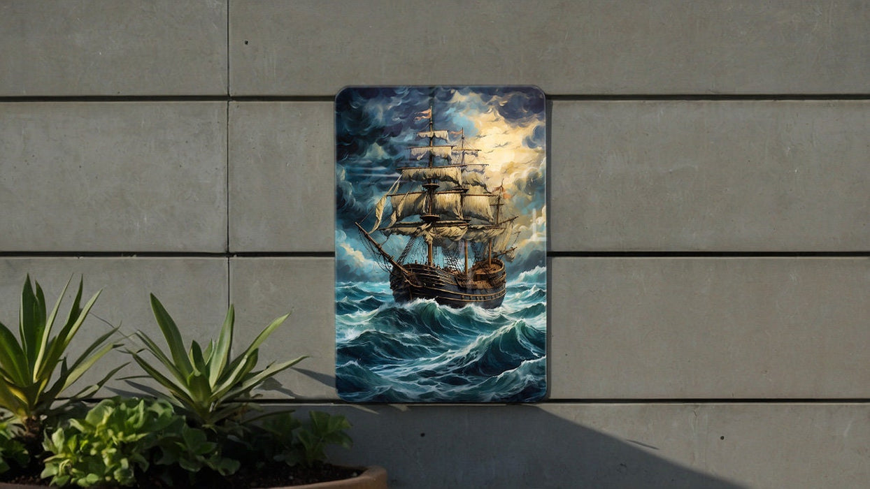 Vintage Sail Boat Wall Art Metal Sign - Nautical Charm, Sea Voyage, Classic Sailing, Oceanic Adventure, Timeless Sea