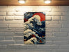 Vintage Japanese Ocean Art Metal Sign - Serene Sea, Traditional Waves, Oriental Aesthetic, Peaceful Water, Artistic Decor