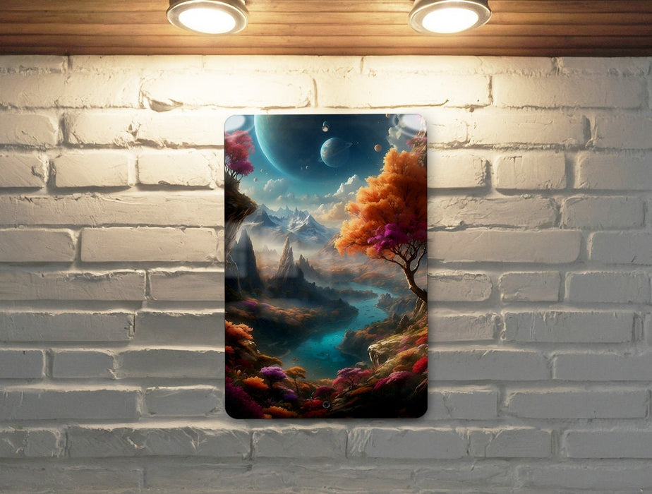 Alien World Nature Wall Art Metal Sign - Extraterrestrial Flora, Sci-Fi Landscape, Cosmic Wilderness, Space Frontier, Otherworldly Beauty