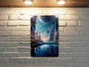 Sci-Fi City Wall Art Metal Sign - Futuristic Metropolis, Urban Sci-Fi, Neon Skyline, Cyberpunk Cityscape, Modern Utopia