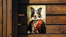 Fancy Victorian Border Collie Metal Sign - Elegant Portrait, Regal Canine, Aristocratic Pet, Period Dress, Classic Decor