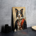 Fancy Victorian Border Collie Metal Sign - Elegant Portrait, Regal Canine, Aristocratic Pet, Period Dress, Classic Decor