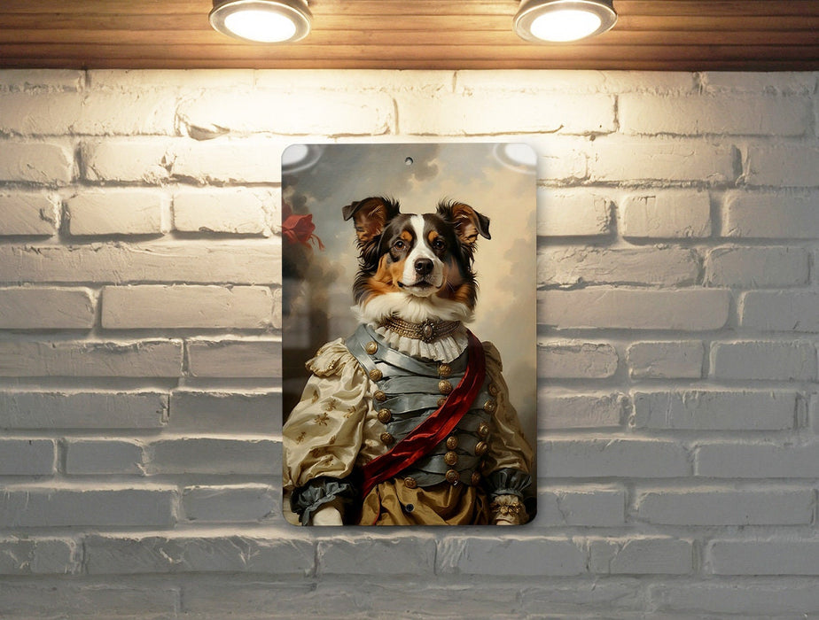 Victorian American Shepherd Metal Sign - Noble Breed, Elegant Portrait, Regal Canine, Historical Elegance, Classic Shepherd Decor