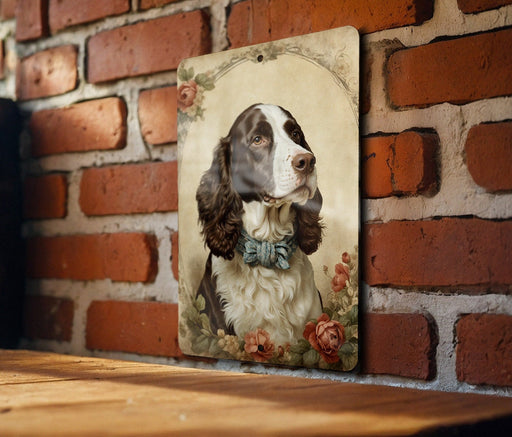 Victorian English Springer Metal Sign - Regal Spaniel, Aristocratic Charm, Period Dog Portrait, Noble Canine, Heritage Decor