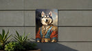 Victorian Fancy Husky Metal Sign - Noble Snow Dog, Regal Winter Breed, Aristocratic Husky, Period Attire, Majestic Canine Decor
