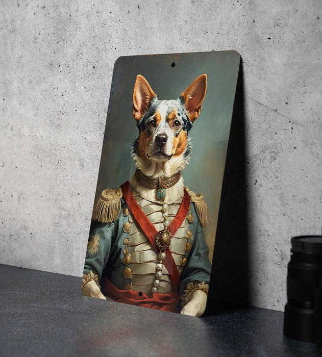 Victorian Australian Cattle Dog Painting Metal Sign - Noble Herder, Regal Canine, Historical Breed, Rustic Elegance, Farmhouse Decor