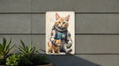 Cute Astronaut Cat Art Metal Sign - Space Kitty, Cosmic Pet, Sci-Fi Animal, Galaxy Explorer, Feline Astronaut