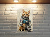Cute Astronaut Cat Art Metal Sign - Space Kitty, Cosmic Pet, Sci-Fi Animal, Galaxy Explorer, Feline Astronaut