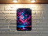 Cyberpunk Galaxy Sky Wall Art Metal Sign - Sci-Fi Cityscape, Neon Universe, Futuristic Decor, Space Aesthetic, Urban Stars