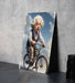 Einstein Bicycle Painting Metal Sign - Vintage Science Art, Genius on Bike, Historical Decor, Inspirational Figure, Unique Art