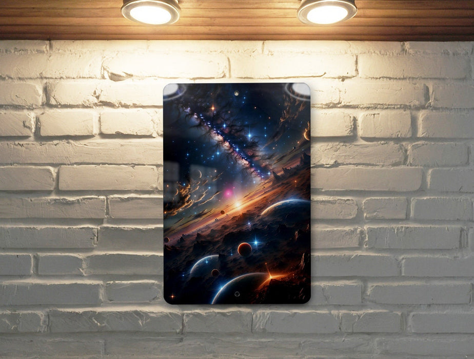 Epic Galaxy Sci-Fi Wall Art Metal Sign - Cosmic Adventure, Space Opera, Universe Exploration, Galactic Art, Starry Scene