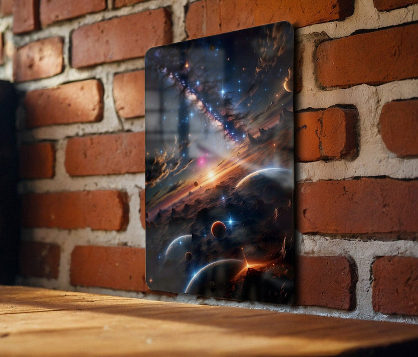 Epic Galaxy Sci-Fi Wall Art Metal Sign - Cosmic Adventure, Space Opera, Universe Exploration, Galactic Art, Starry Scene