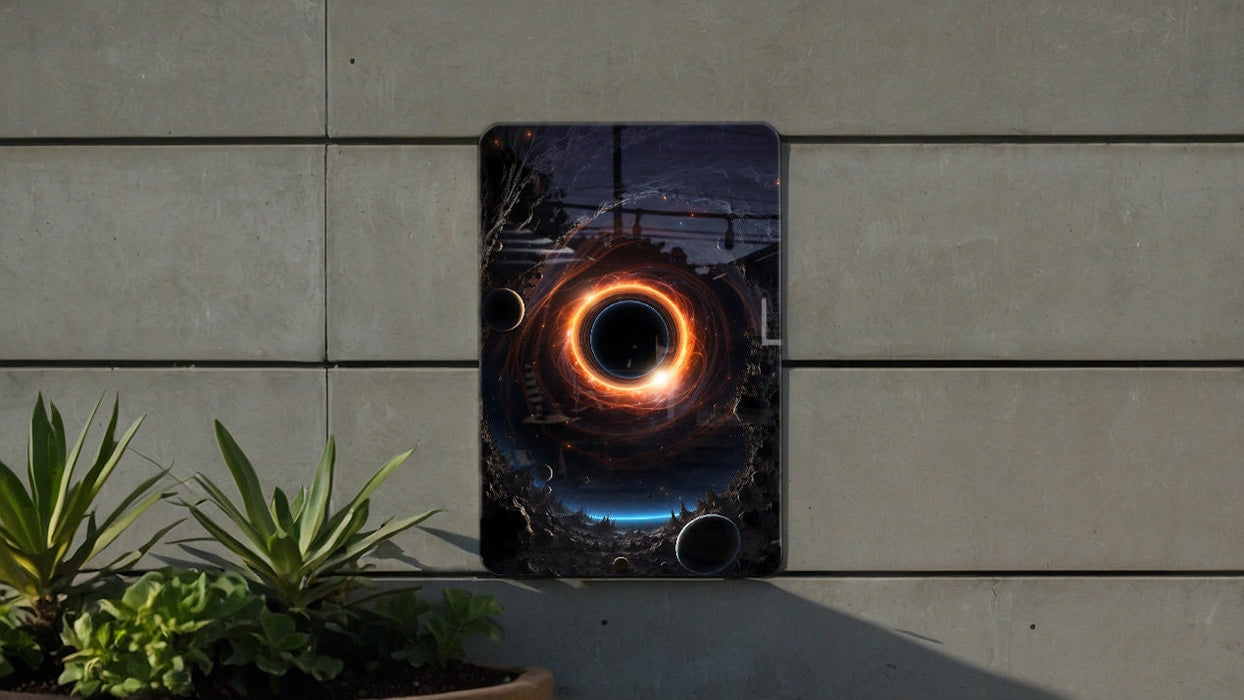 Fantasy Black Hole Galaxy Art Metal Sign - Cosmic Vortex, Space Mystery, Galactic Decor, Universe Portal, Astral Art