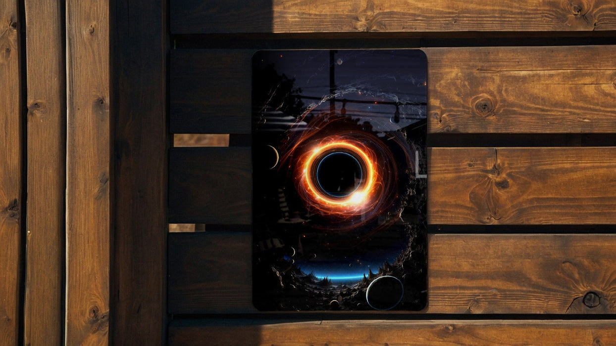 Fantasy Black Hole Galaxy Art Metal Sign - Cosmic Vortex, Space Mystery, Galactic Decor, Universe Portal, Astral Art
