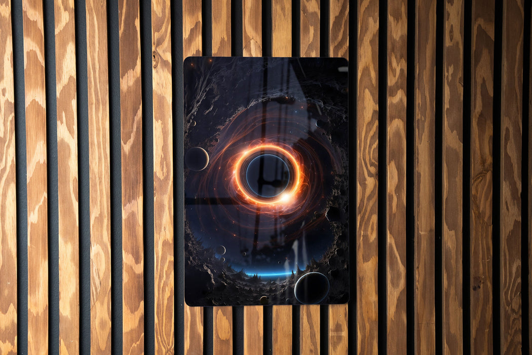 Fantasy Black Hole Galaxy Art Metal Sign - Cosmic Vortex, Space Mystery, Galactic Decor, Universe Portal, Astral Art