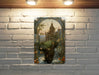 Floating Castle Fantasy Painting Metal Sign - Dreamworld Decor, Sky Fortress, Magical Realm, Enchanted Castle, Airborne Wonder