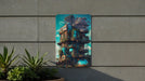 Colorful Nature House Wall Art Metal Sign - Funky Home Decor, Vibrant Landscape, Quirky Art, Whimsical Living, Joyful Scenery
