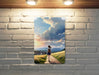 Anime Small Town Nature Art, Whimsical Landscape, Peaceful Scenery Metal Sign