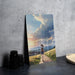Anime Small Town Nature Art, Whimsical Landscape, Peaceful Scenery Metal Sign