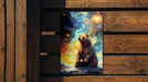 Bear Staring at Galaxy Wall Art Metal Sign - Cosmic Animal, Space Decor, Starry Night, Nature Meets Space, Unique Art