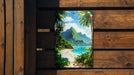 Anime Beach Jungle Wall Art Metal Sign - Manga Style, Tropical Decor, Nature Art, Serene Scenery, Adventure Theme
