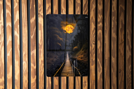 Bright Moon Nature Wall Art Metal Sign - Night Sky Decor, Moonlit Scenery, Celestial Art, Peaceful Landscape, Serene View