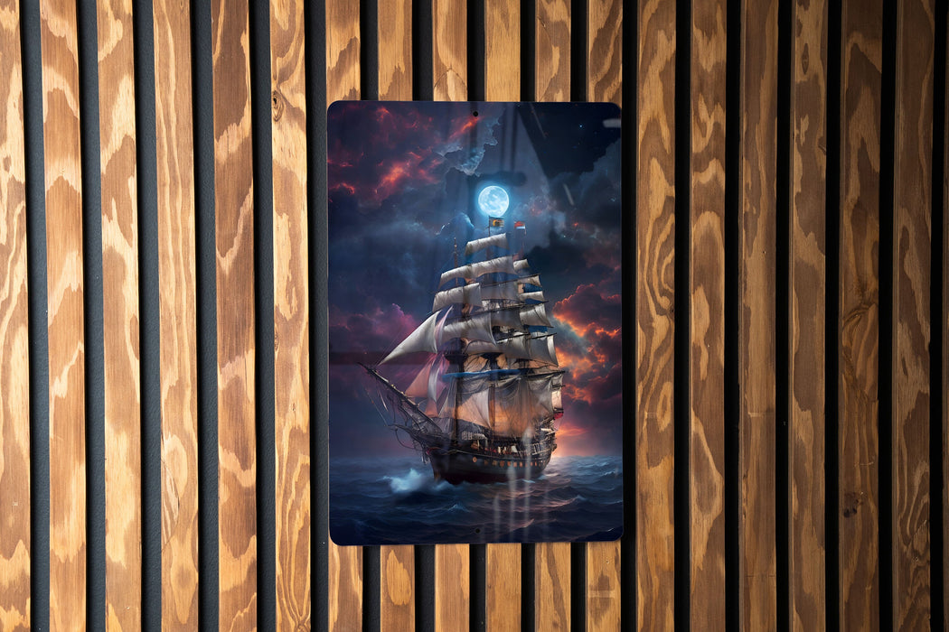 Beautiful Sailing Wall Art Metal Sign - Nautical Decor, Ocean Journey, Sailboat Scene, Maritime Art, Adventure Theme