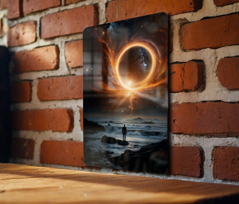 Black Hole Nature Wall Art Metal Sign - Cosmic Wilderness, Space Decor, Sci-Fi Art, Galaxy Theme, Celestial Beauty