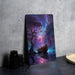 Boat Under Colorful Night Sky Wall Art Metal Sign - Starry Seascape, Nautical Decor, Celestial Voyage, Dreamy Ocean