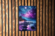 Colorful Galaxy Beach Art Metal Sign - Cosmic Seaside, Space Decor, Starry Shore, Sci-Fi Ocean, Astral Sand