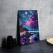Colorful Galaxy Beach Art Metal Sign - Cosmic Seaside, Space Decor, Starry Shore, Sci-Fi Ocean, Astral Sand