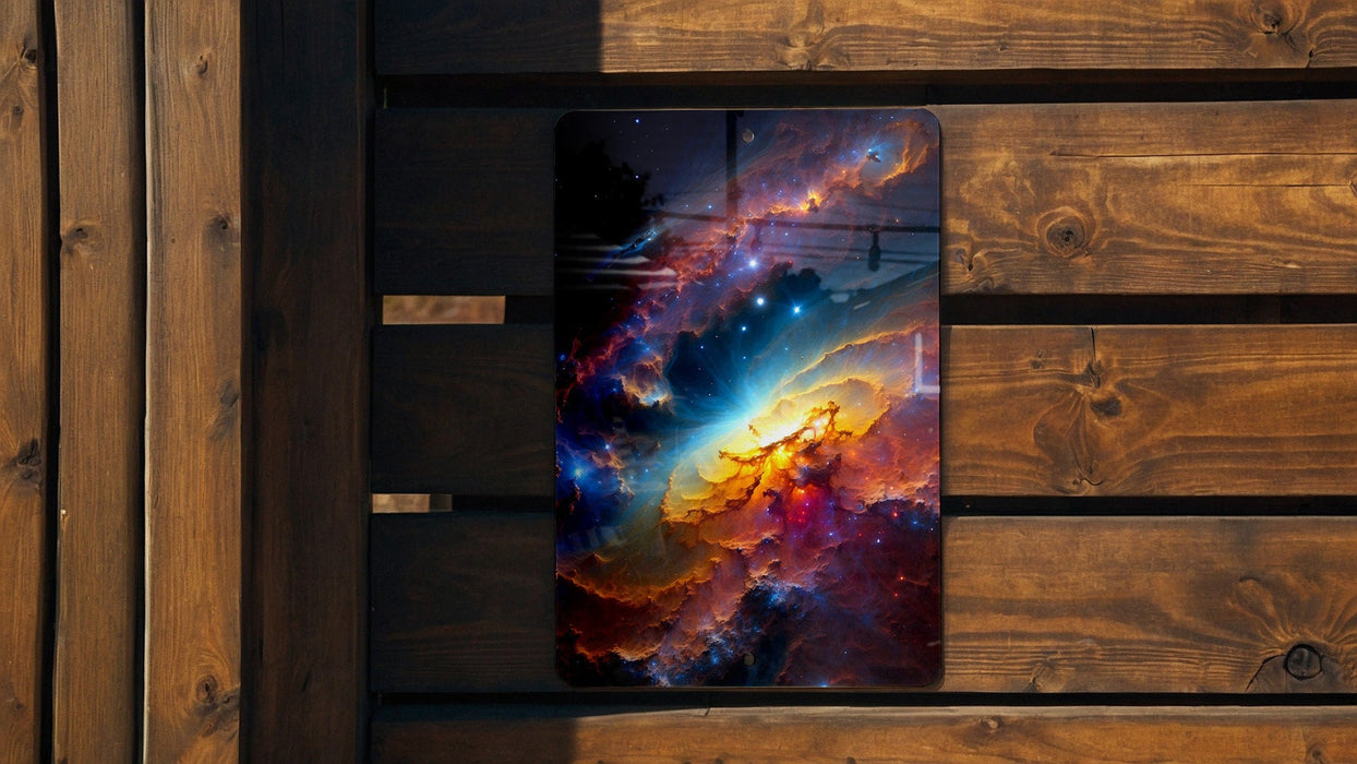 Colorful Galaxy Wall Art Metal Sign - Cosmic Decor, Space Art, Universe Painting, Sci-Fi Beauty, Astral Design